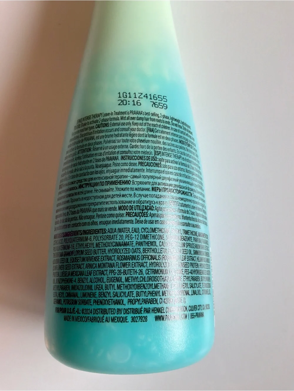 Pravana Intense Therapy Leave-In Treatment Spray 10 fl oz. AUTHENTIC